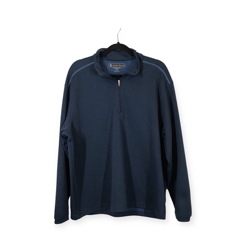 Pebble Beach Performance Mens Blue Sweater Size Large Golf Pullover Long Sleeve